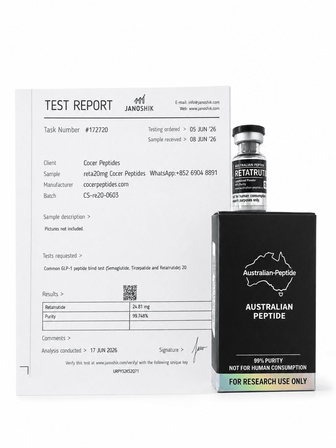 RETATRUTIDE 20mg Research Peptide | Research Grade